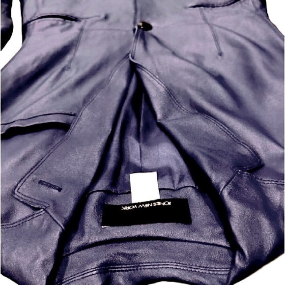 π§₯π JONES NEW YORK 100% Leather Purple 1-Button Tailored Blazer | Vintage Size 4 - Picture 3 of 6